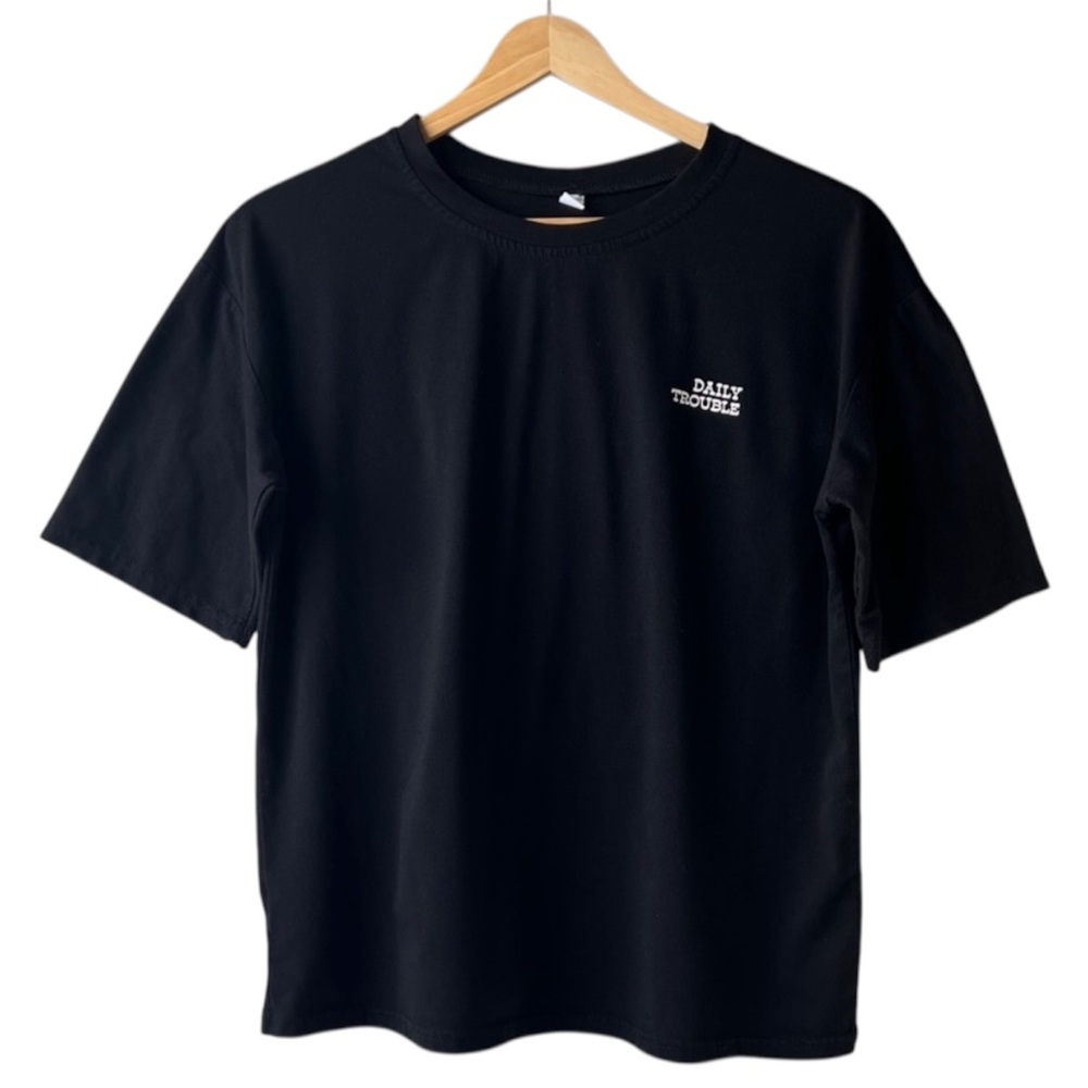 Daily Trouble DIQBOQLO Black Unisex T-Shirt Size Medium